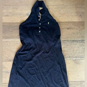 Ralph Lauren Navy Cotton Blend halter neck dresd